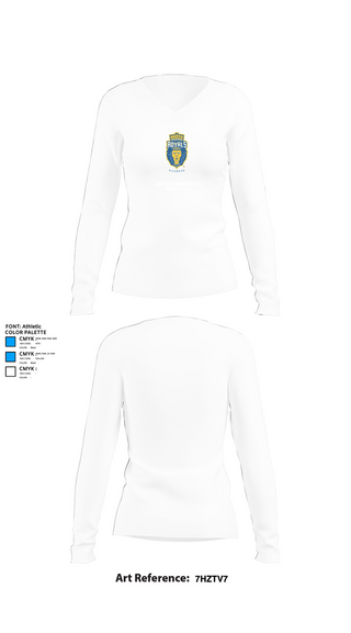 Womens Long Sleeve Vneck Shirt, Cristo Rey Richmond High School Cheer, Cheer, Teamtime, Team time, sublimation, custom sports apparel, team uniforms, spirit wear, spiritwear, sports uniforms, custom shirts, team store, custom team store, fundraiser sports, apparel fundraiser