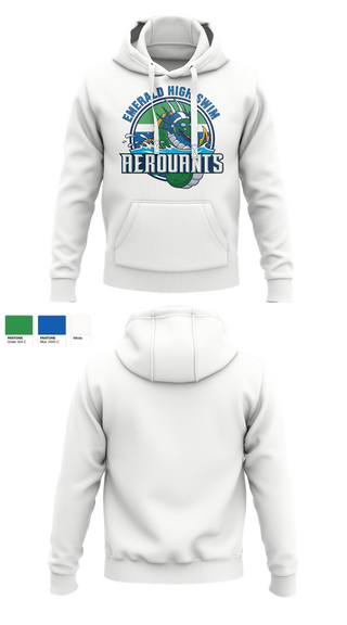 Hoodie, Emerald High Swim Aeroaunts, Swimming, Teamtime, Team time, sublimation, custom sports apparel, team uniforms, spirit wear, spiritwear, sports uniforms, custom shirts, team store, custom team store, fundraiser sports, apparel fundraiser