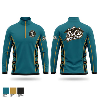 Quarter Zip Jacket, SoCo Legands, Baseball, Teamtime, Team time, sublimation, custom sports apparel, team uniforms, spirit wear, spiritwear, sports uniforms, custom shirts, team store, custom team store, fundraiser sports, apparel fundraiser