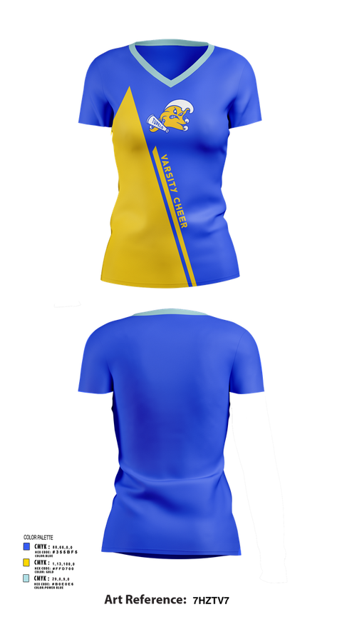 Womens Short Sleeve Vneck Shirt, Tupelo Varsity Cheer, Cheer, Teamtime, Team time, sublimation, custom sports apparel, team uniforms, spirit wear, spiritwear, sports uniforms, custom shirts, team store, custom team store, fundraiser sports, apparel fundraiser