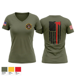 Womens Short Sleeve Vneck Shirt, Warwick Township Fire Department, Fire Department, Teamtime, Team time, sublimation, custom sports apparel, team uniforms, spirit wear, spiritwear, sports uniforms, custom shirts, team store, custom team store, fundraiser sports, apparel fundraiser