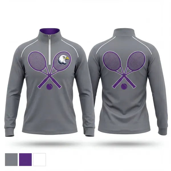 Quarter Zip Jacket, Albion Purple Eagles, Tennis, Teamtime, Team time, sublimation, custom sports apparel, team uniforms, spirit wear, spiritwear, sports uniforms, custom shirts, team store, custom team store, fundraiser sports, apparel fundraiser