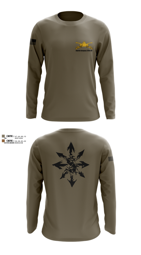 Long Sleeve Performance Shirt, Charlie Company 120th INF, National Guard, Teamtime, Team time, sublimation, custom sports apparel, team uniforms, spirit wear, spiritwear, sports uniforms, custom shirts, team store, custom team store, fundraiser sports, apparel fundraiser