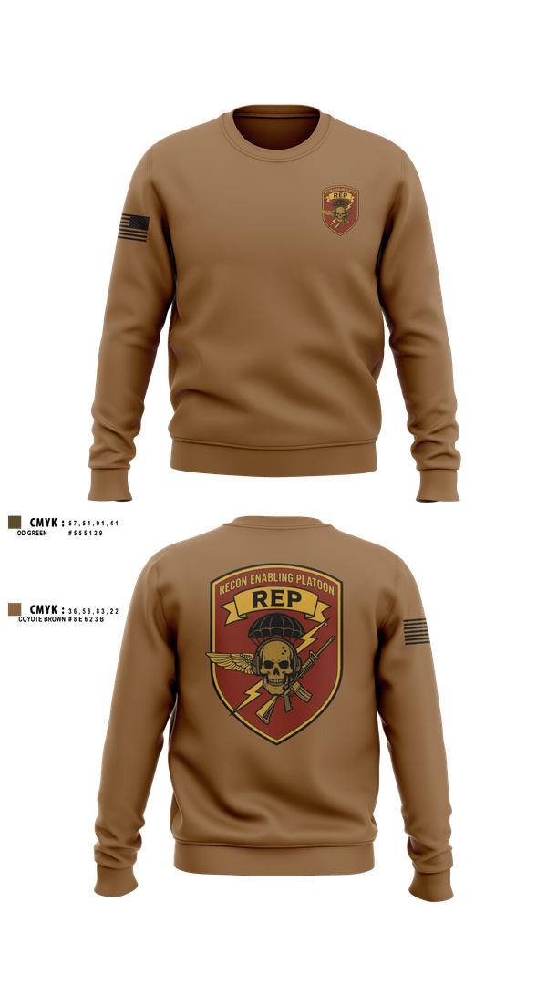 Crew Neck Sweatshirt, 3D Force Recon REP, Marines, Teamtime, Team time, sublimation, custom sports apparel, team uniforms, spirit wear, spiritwear, sports uniforms, custom shirts, team store, custom team store, fundraiser sports, apparel fundraiser