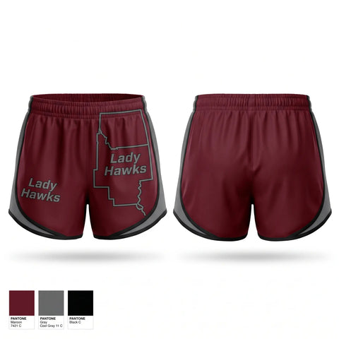 Womens Shorts, Lady Hawks, Softball, Teamtime, Team time, sublimation, custom sports apparel, team uniforms, spirit wear, spiritwear, sports uniforms, custom shirts, team store, custom team store, fundraiser sports, apparel fundraiser