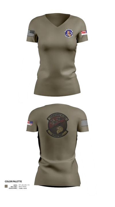 497 COMBAT TRAINING FLIGHT 24076021 Women's Short Sleeve V-neck Shirt - 21