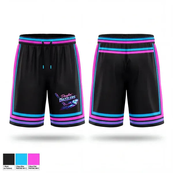 Athletic Shorts With Pockets, Danglin’ Dazzlers, Ice Hockey, Teamtime, Team time, sublimation, custom sports apparel, team uniforms, spirit wear, spiritwear, sports uniforms, custom shirts, team store, custom team store, fundraiser sports, apparel fundraiser