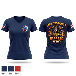Womens Short Sleeve Vneck Shirt, Sunsites Pearce Fire District S301, Fire Department, Teamtime, Team time, sublimation, custom sports apparel, team uniforms, spirit wear, spiritwear, sports uniforms, custom shirts, team store, custom team store, fundraiser sports, apparel fundraiser