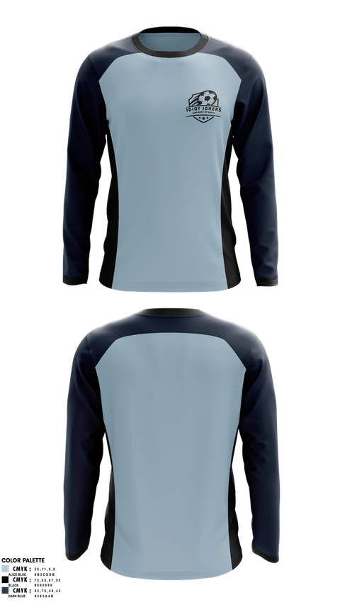 Long Sleeve Performance Shirt, Idiot Jokers, Men's Soccer, Teamtime, Team time, sublimation, custom sports apparel, team uniforms, spirit wear, spiritwear, sports uniforms, custom shirts, team store, custom team store, fundraiser sports, apparel fundraiser