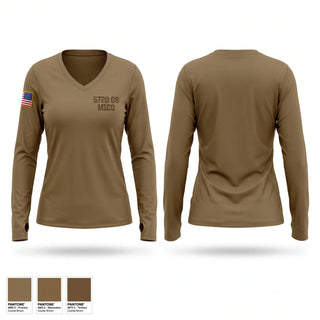 Womens Long Sleeve Vneck Shirt, 572D GS MICO, Army, Teamtime, Team time, sublimation, custom sports apparel, team uniforms, spirit wear, spiritwear, sports uniforms, custom shirts, team store, custom team store, fundraiser sports, apparel fundraiser