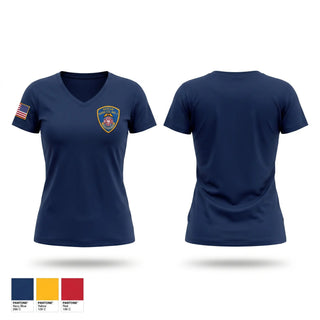 Womens Short Sleeve Vneck Shirt, Rescue Vol Hose Co 1, Fire Department, Teamtime, Team time, sublimation, custom sports apparel, team uniforms, spirit wear, spiritwear, sports uniforms, custom shirts, team store, custom team store, fundraiser sports, apparel fundraiser