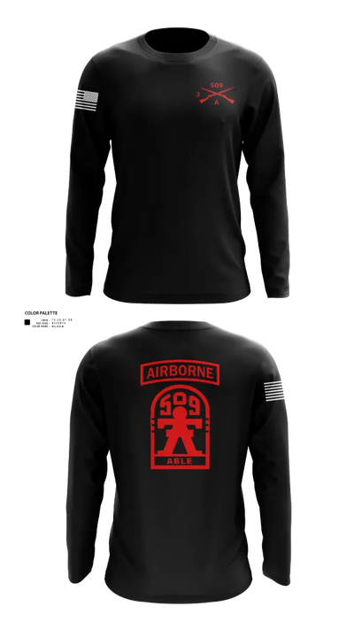 3-509th Parachute Infantry BN Able Nation 10459424 Long Sleeve Performance Shirt 21