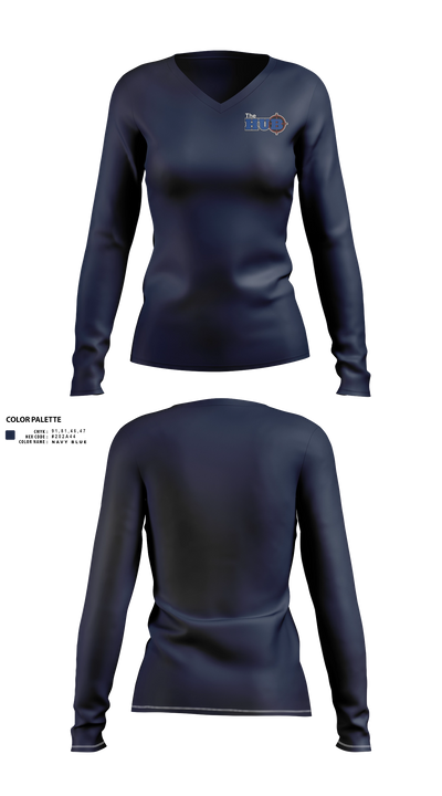 The HUB Women's Long Sleeve V-neck Shirt - 21