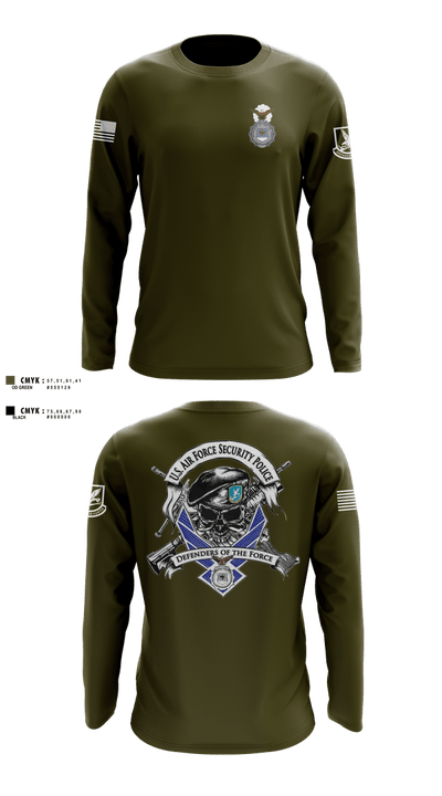 101st security forces 80957494 Long Sleeve Performance Shirt 2