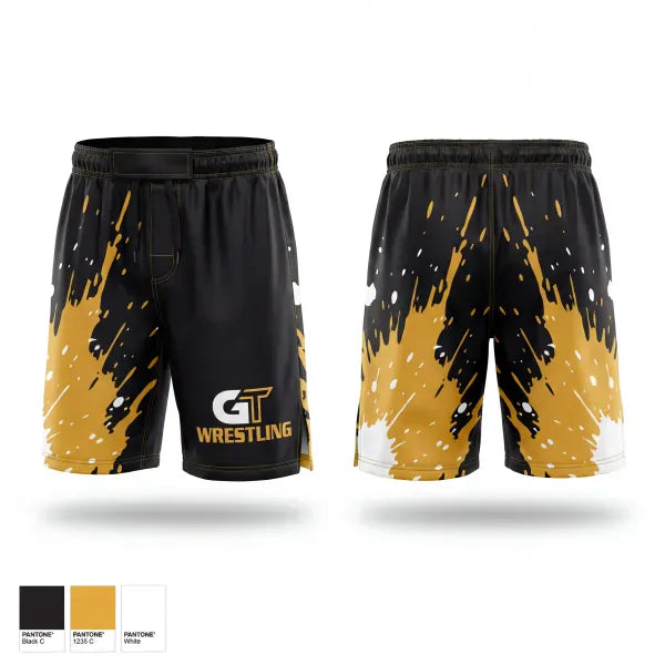 Fight Shorts, Groton Tigers, Wrestling, Teamtime, Team time, sublimation, custom sports apparel, team uniforms, spirit wear, spiritwear, sports uniforms, custom shirts, team store, custom team store, fundraiser sports, apparel fundraiser
