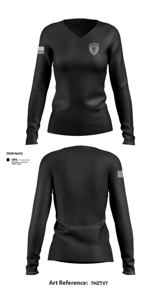 Womens Long Sleeve Vneck Shirt, Pennington Borough Police Department, Police, Teamtime, Team time, sublimation, custom sports apparel, team uniforms, spirit wear, spiritwear, sports uniforms, custom shirts, team store, custom team store, fundraiser sports, apparel fundraiser