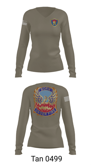 Womens Long Sleeve Vneck Shirt, HHC/128th Aviation Brigade, , Teamtime, Team time, sublimation, custom sports apparel, team uniforms, spirit wear, spiritwear, sports uniforms, custom shirts, team store, custom team store, fundraiser sports, apparel fundraiser