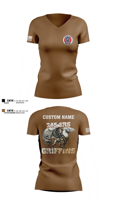 345th TRS 44562231 Women's Short Sleeve V-neck Shirt - 3