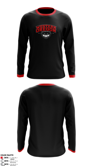 Long Sleeve Performance Shirt, Western Oregon University Equestrian, Spirit Store, Teamtime, Team time, sublimation, custom sports apparel, team uniforms, spirit wear, spiritwear, sports uniforms, custom shirts, team store, custom team store, fundraiser sports, apparel fundraiser