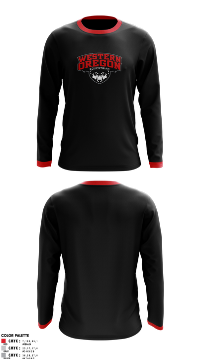 Western Oregon University Equestrian 74623833 Long Sleeve Performance Shirt 6