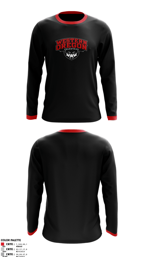 Long Sleeve Performance Shirt, Western Oregon University Equestrian, Spirit Store, Teamtime, Team time, sublimation, custom sports apparel, team uniforms, spirit wear, spiritwear, sports uniforms, custom shirts, team store, custom team store, fundraiser sports, apparel fundraiser