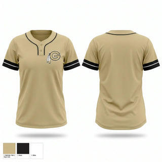 Two Button Softball Jersey, Gaffney Lady Indians, Softball, Teamtime, Team time, sublimation, custom sports apparel, team uniforms, spirit wear, spiritwear, sports uniforms, custom shirts, team store, custom team store, fundraiser sports, apparel fundraiser