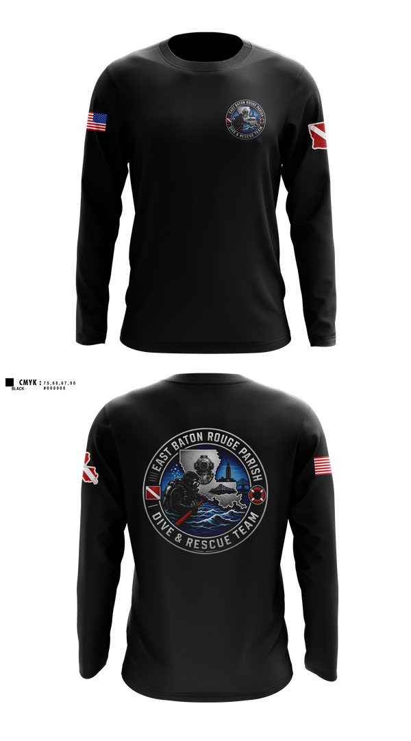 Long Sleeve Performance Shirt, East Baton Rouge Parish Dive & Rescue Team, Fire Department, Teamtime, Team time, sublimation, custom sports apparel, team uniforms, spirit wear, spiritwear, sports uniforms, custom shirts, team store, custom team store, fundraiser sports, apparel fundraiser