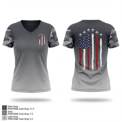 Triple play 13497555 Women's Short Sleeve V-neck Shirt - 1