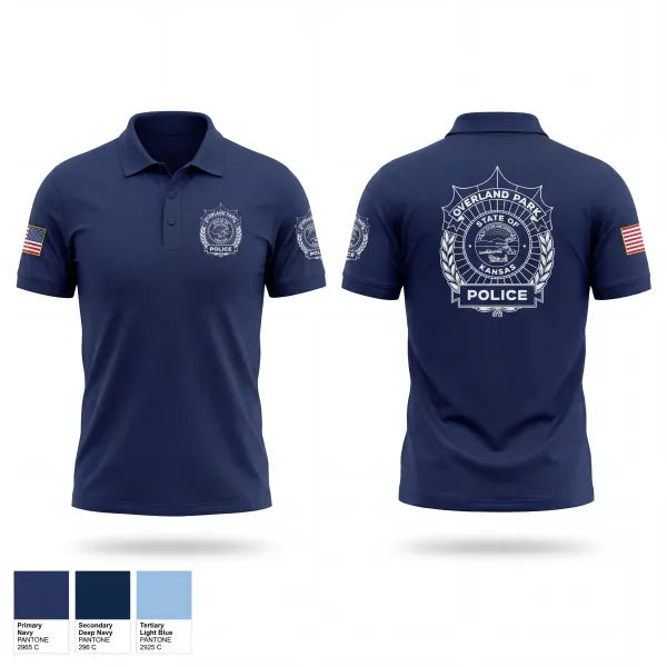 Short Sleeve Performance Polo, Overland Park Police, Police, Teamtime, Team time, sublimation, custom sports apparel, team uniforms, spirit wear, spiritwear, sports uniforms, custom shirts, team store, custom team store, fundraiser sports, apparel fundraiser