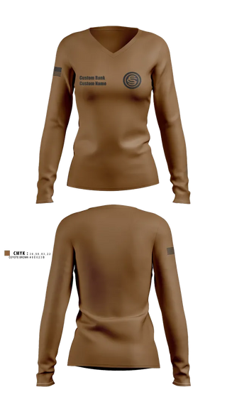 Womens Long Sleeve Vneck Shirt, NEMESIS, Army, Teamtime, Team time, sublimation, custom sports apparel, team uniforms, spirit wear, spiritwear, sports uniforms, custom shirts, team store, custom team store, fundraiser sports, apparel fundraiser