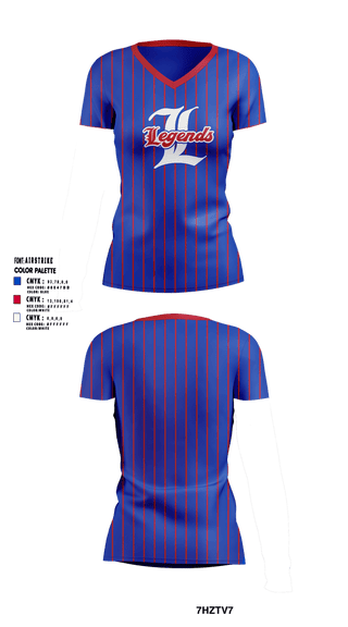 Womens Short Sleeve Vneck Shirt, Leander Legends, Baseball, Teamtime, Team time, sublimation, custom sports apparel, team uniforms, spirit wear, spiritwear, sports uniforms, custom shirts, team store, custom team store, fundraiser sports, apparel fundraiser