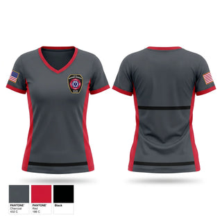 Womens Short Sleeve Vneck Shirt, Bonner Springs Fire Department, Fire Department, Teamtime, Team time, sublimation, custom sports apparel, team uniforms, spirit wear, spiritwear, sports uniforms, custom shirts, team store, custom team store, fundraiser sports, apparel fundraiser