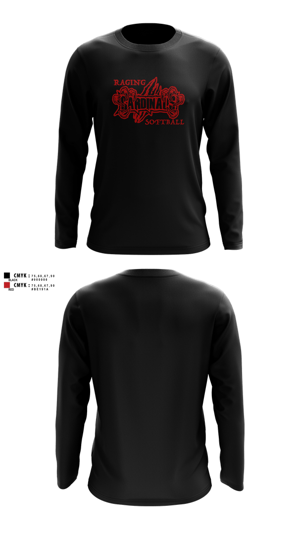 Long Sleeve Performance Shirt, Raging Cardinals, Softball, Teamtime, Team time, sublimation, custom sports apparel, team uniforms, spirit wear, spiritwear, sports uniforms, custom shirts, team store, custom team store, fundraiser sports, apparel fundraiser
