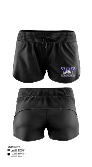 Womens Soccer Shorts, Waukegan Bulldogs, Women's Soccer, Teamtime, Team time, sublimation, custom sports apparel, team uniforms, spirit wear, spiritwear, sports uniforms, custom shirts, team store, custom team store, fundraiser sports, apparel fundraiser
