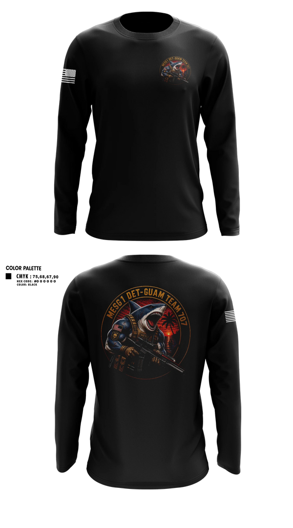 Long Sleeve Performance Shirt, MESG-1 DET GUAM TEAM 707, Navy, Teamtime, Team time, sublimation, custom sports apparel, team uniforms, spirit wear, spiritwear, sports uniforms, custom shirts, team store, custom team store, fundraiser sports, apparel fundraiser
