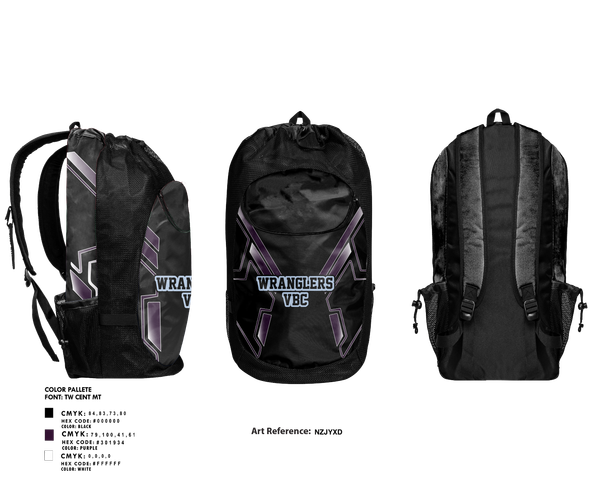 Gear Bag, Wranglers VBC, Women's Volleyball, Teamtime, Team time, sublimation, custom sports apparel, team uniforms, spirit wear, spiritwear, sports uniforms, custom shirts, team store, custom team store, fundraiser sports, apparel fundraiser