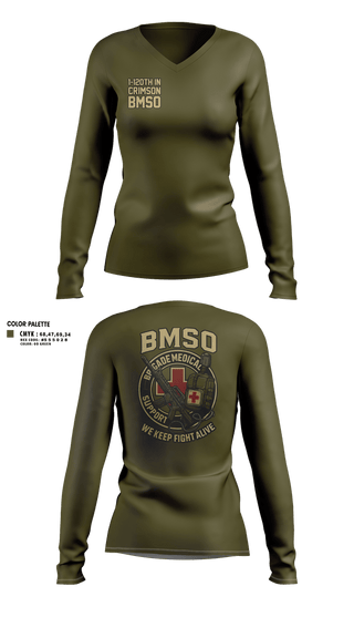 Womens Long Sleeve Vneck Shirt, 1-120th IN Crimson, National Guard, Teamtime, Team time, sublimation, custom sports apparel, team uniforms, spirit wear, spiritwear, sports uniforms, custom shirts, team store, custom team store, fundraiser sports, apparel fundraiser
