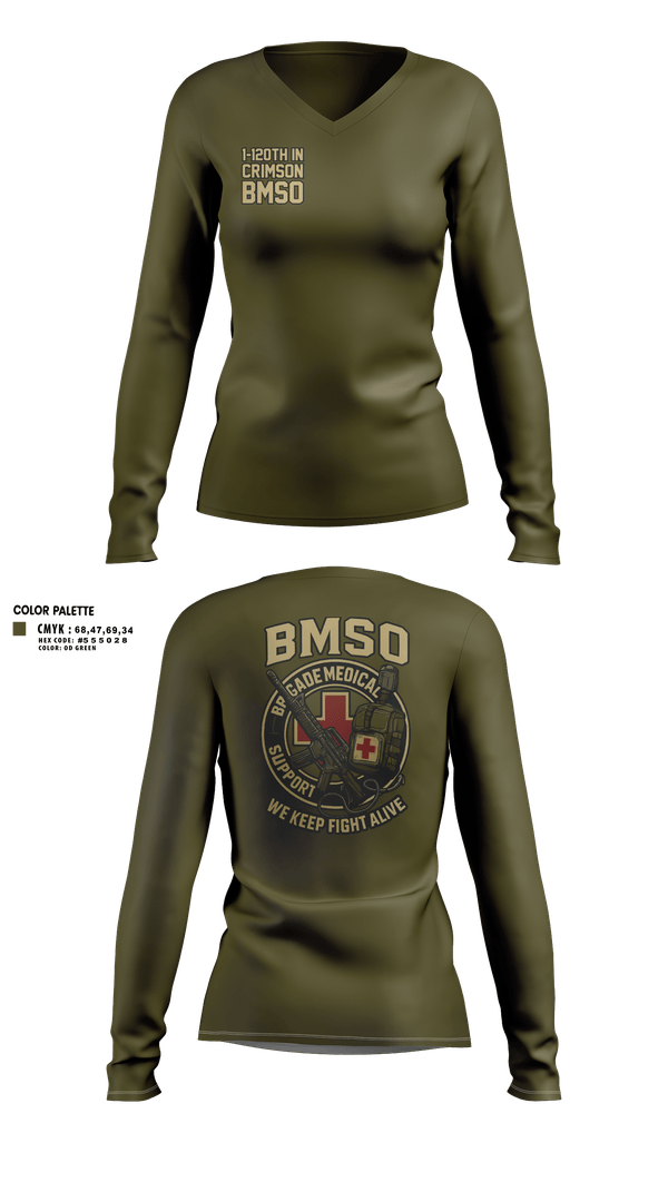 Womens Long Sleeve Vneck Shirt, 1-120th IN Crimson, National Guard, Teamtime, Team time, sublimation, custom sports apparel, team uniforms, spirit wear, spiritwear, sports uniforms, custom shirts, team store, custom team store, fundraiser sports, apparel fundraiser
