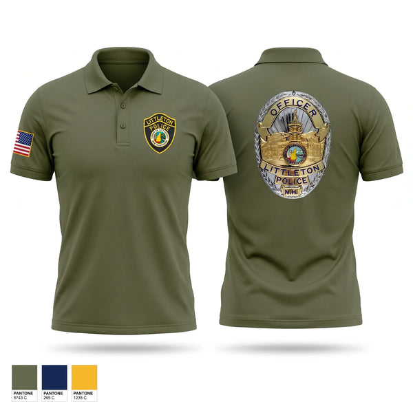 Short Sleeve Performance Polo, Littleton NH Police Department, Police, Teamtime, Team time, sublimation, custom sports apparel, team uniforms, spirit wear, spiritwear, sports uniforms, custom shirts, team store, custom team store, fundraiser sports, apparel fundraiser