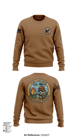 Crew Neck Sweatshirt, D Co 3-82 GSAB Maintenance Platoon, , Teamtime, Team time, sublimation, custom sports apparel, team uniforms, spirit wear, spiritwear, sports uniforms, custom shirts, team store, custom team store, fundraiser sports, apparel fundraiser