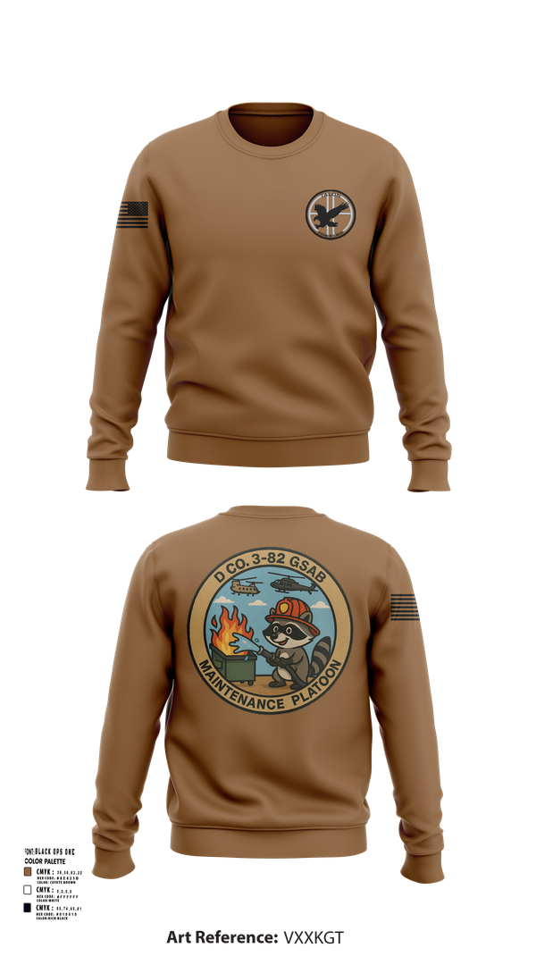 Crew Neck Sweatshirt, D Co 3-82 GSAB Maintenance Platoon, , Teamtime, Team time, sublimation, custom sports apparel, team uniforms, spirit wear, spiritwear, sports uniforms, custom shirts, team store, custom team store, fundraiser sports, apparel fundraiser