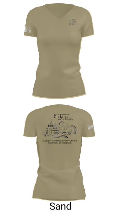 Naval Submarine Support Facility Women's Short Sleeve V-neck Shirt - 84
