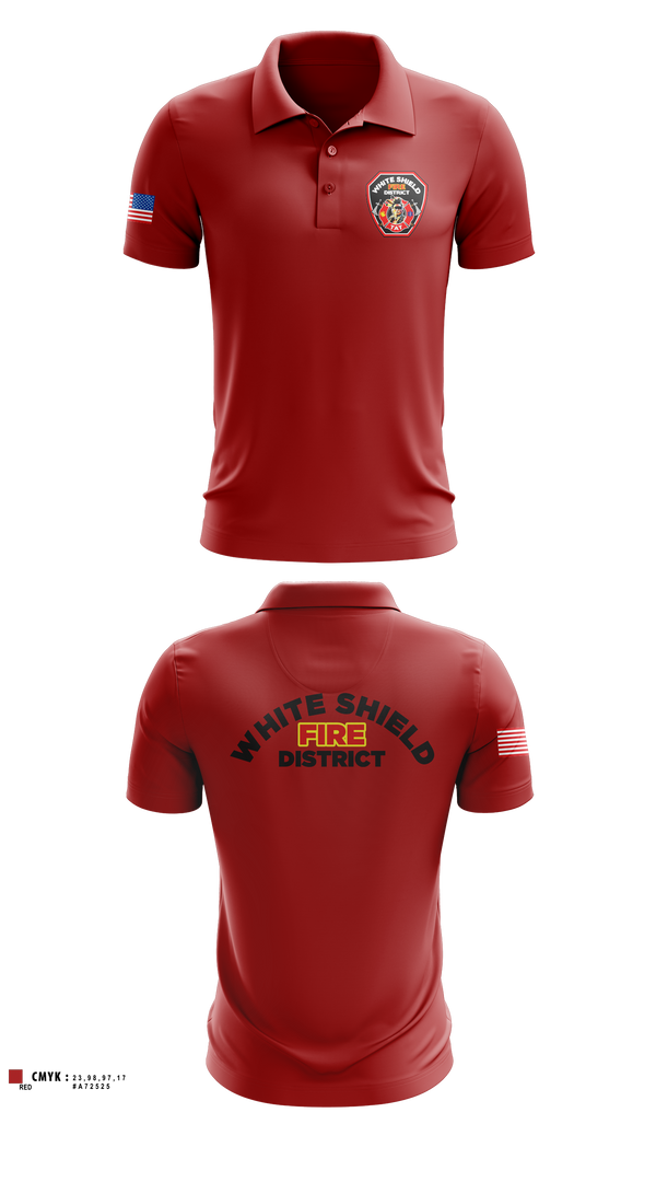Short Sleeve Performance Polo, White Shield Fire Department, Fire Department, Teamtime, Team time, sublimation, custom sports apparel, team uniforms, spirit wear, spiritwear, sports uniforms, custom shirts, team store, custom team store, fundraiser sports, apparel fundraiser