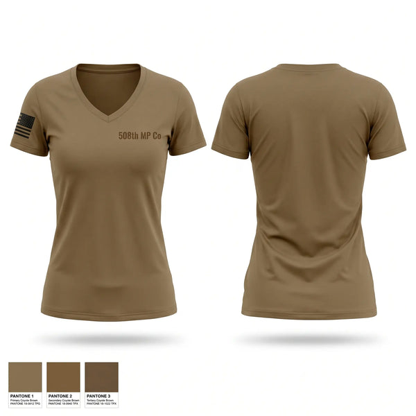 Womens Short Sleeve Vneck Shirt, 508th MP Co, National Guard, Teamtime, Team time, sublimation, custom sports apparel, team uniforms, spirit wear, spiritwear, sports uniforms, custom shirts, team store, custom team store, fundraiser sports, apparel fundraiser