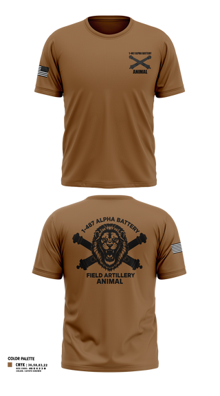 Old School Cotton Feel Shirt, 1-487 Alpha Battery Field Artillery, National Guard, Teamtime, Team time, sublimation, custom sports apparel, team uniforms, spirit wear, spiritwear, sports uniforms, custom shirts, team store, custom team store, fundraiser sports, apparel fundraiser