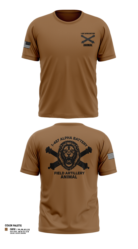Short Sleeve Performance Shirt, 1-487 Alpha Battery Field Artillery, National Guard, Teamtime, Team time, sublimation, custom sports apparel, team uniforms, spirit wear, spiritwear, sports uniforms, custom shirts, team store, custom team store, fundraiser sports, apparel fundraiser