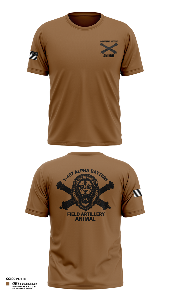 Short Sleeve Performance Shirt, 1-487 Alpha Battery Field Artillery, National Guard, Teamtime, Team time, sublimation, custom sports apparel, team uniforms, spirit wear, spiritwear, sports uniforms, custom shirts, team store, custom team store, fundraiser sports, apparel fundraiser