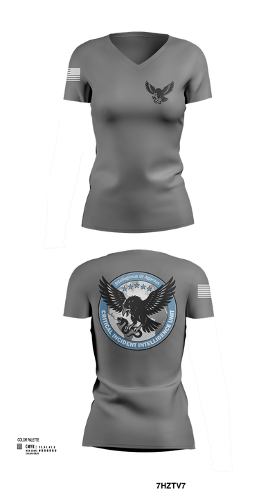 Critical Incident Intelligence Unit 55950160 Women's Short Sleeve V-neck Shirt - 103