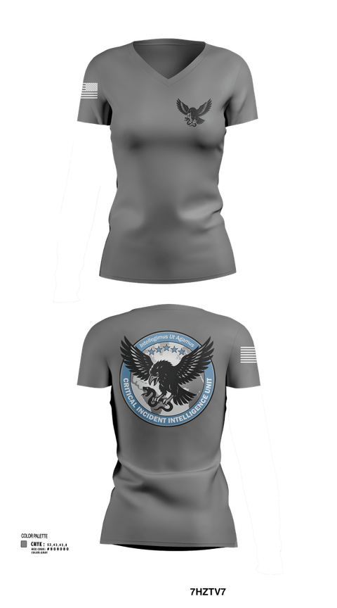 Womens Short Sleeve Vneck Shirt, Critical Incident Intelligence Unit, , Teamtime, Team time, sublimation, custom sports apparel, team uniforms, spirit wear, spiritwear, sports uniforms, custom shirts, team store, custom team store, fundraiser sports, apparel fundraiser