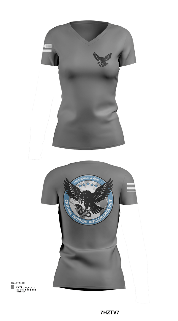 Womens Short Sleeve Vneck Shirt, Critical Incident Intelligence Unit, , Teamtime, Team time, sublimation, custom sports apparel, team uniforms, spirit wear, spiritwear, sports uniforms, custom shirts, team store, custom team store, fundraiser sports, apparel fundraiser